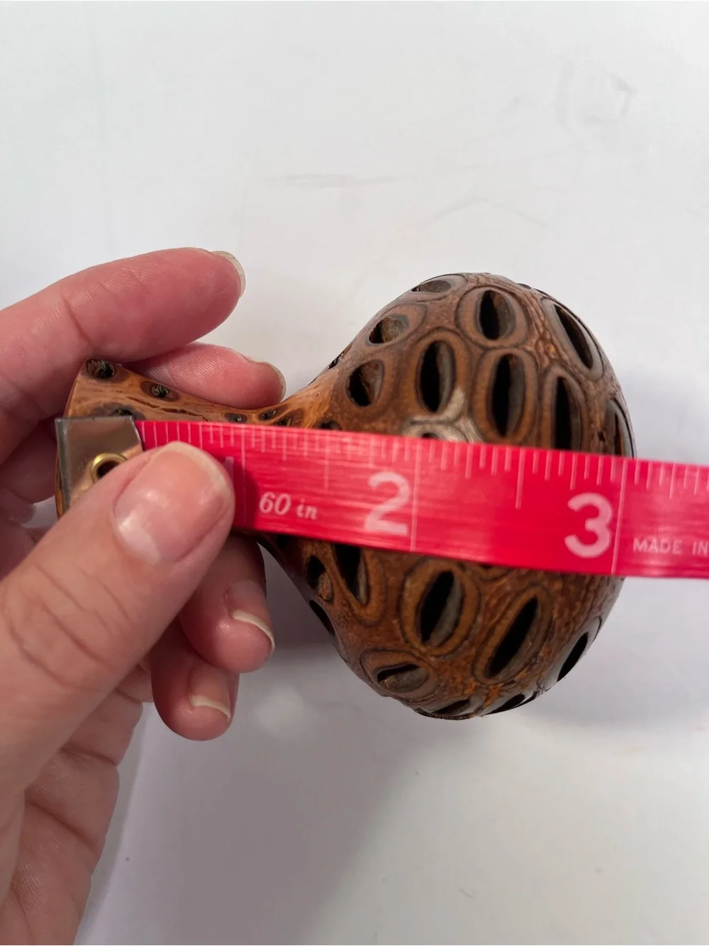 Vintage hand-turned seed pod Bud Vase